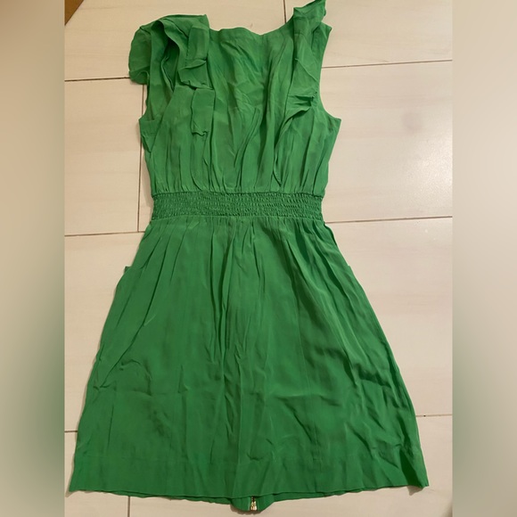 Bebe ruffle dress green S - Picture 3 of 3